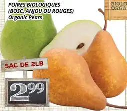 Supermarché PA POIRES BIOLOGIQUES (BOSC, ANJOU OU ROUGES) | Organic Pears offer