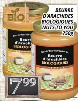 Supermarché PA BEURRE D'ARACHIDES BIOLOGIQUES | NUTS TO YOU offer