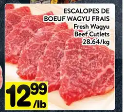 Supermarché PA ESCALOPES DE BOEUF WAGYU FRAIS | Fresh Wagyu Beef Cutlets offer