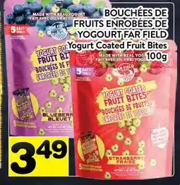 Supermarché PA BOUCHÉES DE FRUITS ENROBÉES DE YOGOURT FAR FIELD | Yogurt Coated Fruit Bites offer