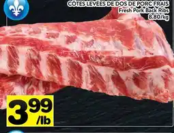 Supermarché PA CÔTES LEVÉES DE DOS DE PORC FRAIS | Fresh Pork Back Ribs offer