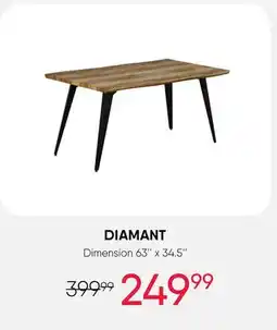 Meubles RD Diamant - Rectangular Dining Table 63 offer