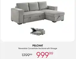 Meubles RD Pelchat - Reversible Convertible Sectional with Storage - Black offer