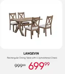Meubles RD Langevin - Rectangular Dining Table with 4 Chairs offer