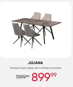 Meubles RD Juliana - Sintered Stone Table and 4 Kitchen Armchairs offer