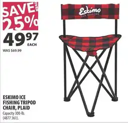 Co-op Eskimo ice fishing tripod chair, plaid offer