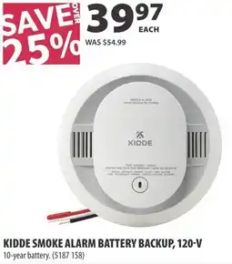 Co-op Kidde smoke alarm battery backup, 120-v offer