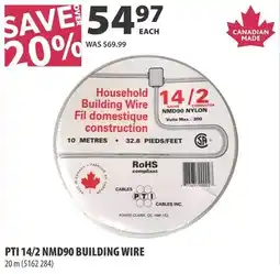 Co-op PTI 14/2 NMD90 building wire offer