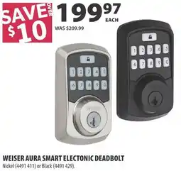 Co-op Weiser aura smart electonic deadbolt offer