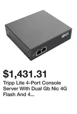Newegg Tripp Lite 4-Port Console Server With Dual Gb Nic 4G Flash And 4 Usb Ports offer