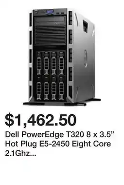 Newegg Dell PowerEdge T320 8 x 3.5 Hot Plug E5-2450 Eight Core 2.1Ghz 96GB 8x 2TB SAS H710 2x 495W offer