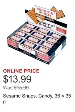 Costco Sesame Snaps, Candy, 36 × offer