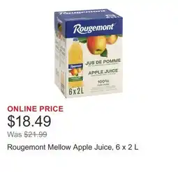 Costco Rougemont Mellow Apple Juice offer