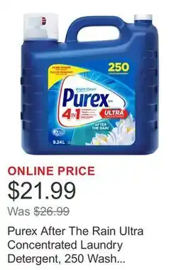 Costco Purex After The Rain Ultra Concentrated Laundry Detergent, 250 Wash Loads offer