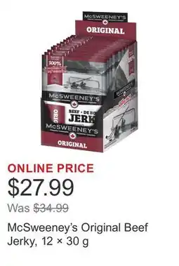 Costco McSweeney's Original Beef Jerky, 12 × offer