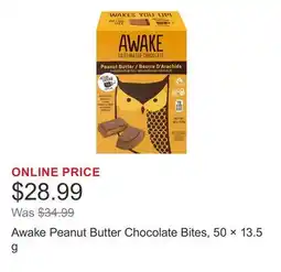 Costco Awake Peanut Butter Chocolate Bites, 50 × offer