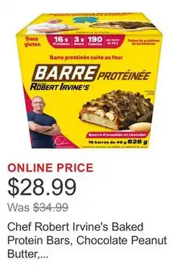 Costco Chef Robert Irvine's Baked Protein Bars, Chocolate Peanut Butter, 18 × offer