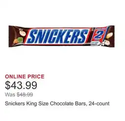 Costco Snickers King Size Chocolate Bars, 24-count offer