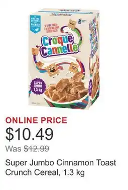 Costco Super Jumbo Cinnamon Toast Crunch Cereal offer