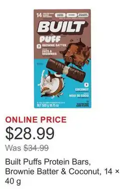 Costco Built Puffs Protein Bars, Brownie Batter & Coconut, 14 × offer