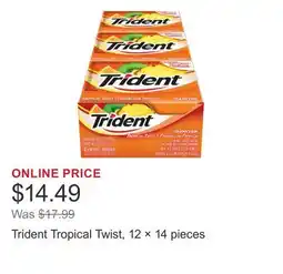 Costco Trident Tropical Twist, 12 × 14 pieces offer