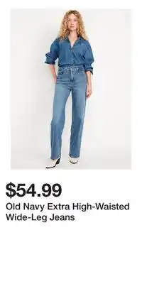 Old Navy Old Navy Extra High-Waisted Wide-Leg Jeans offer