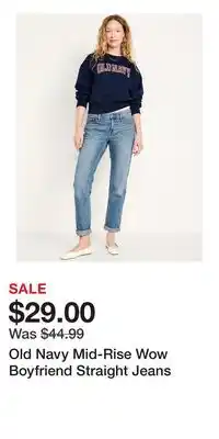 Old Navy Old Navy Mid-Rise Wow Boyfriend Straight Jeans offer