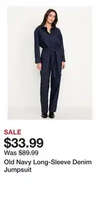 Old Navy Old Navy Long-Sleeve Denim Jumpsuit offer