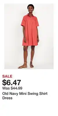 Old Navy Old Navy Mini Swing Shirt Dress offer