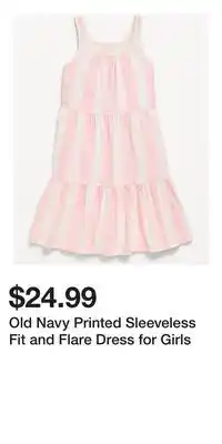 Old Navy Old Navy Printed Sleeveless Fit and Flare Dress for Girls offer