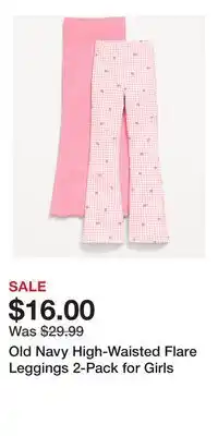 Old Navy Old Navy High-Waisted Flare Leggings 2-Pack for Girls offer