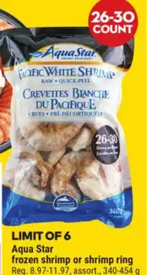 Giant Tiger Aqua Star frozen shrimp or shrimp ring offer