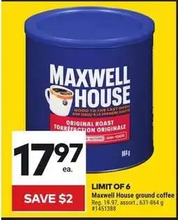Giant Tiger Maxwell House ground coffee offer