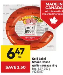 Giant Tiger Gold Label Smoke House garlic sausage ring offer