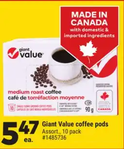 Giant Tiger Giant Value coffee pods offer