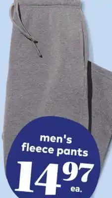 Giant Tiger men's fleece pants offer