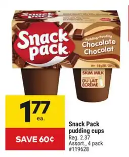 Giant Tiger Snack Pack pudding cups offer
