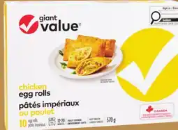 Giant Tiger Giant Value egg rolls offer