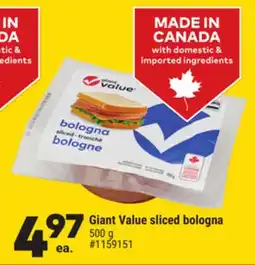 Giant Tiger Giant Value sliced bologna offer