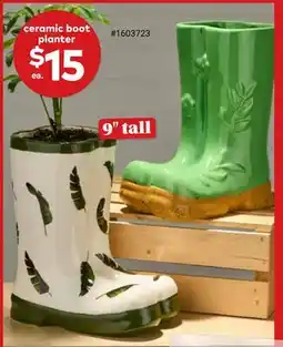Giant Tiger ceramic boot planter offer
