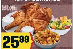 Marché Adonis Trio grilled chicken with rice or potatoes with sauce of choice offer