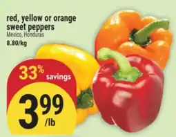 Marché Adonis Red, yellow or orange sweet peppers offer