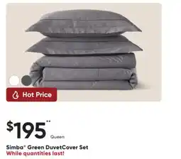 Sleep Country Simba Green Duvet Cover Set offer