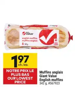 Giant Tiger Giant Value English muffins offer