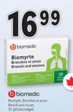 Familiprix biomedic Biomyrte Bronchi and sinuses offer