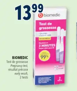 Familiprix BIOMEDIC, Pregnancy test, early result, 2 tests offer