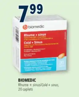 Familiprix Biomedic Cold & Sinus analgesic + decongestant caplets - non drowsy 20un offer