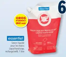 Familiprix ESSENTIEL Liquid hand soap, recharge/refill offer