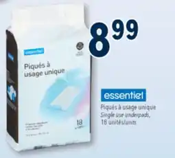 Familiprix essentiel Single use underpads, 18 units offer