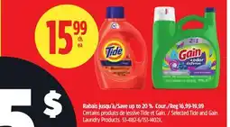 Canadian Tire Selected Tide and Gain Laundry Products offer